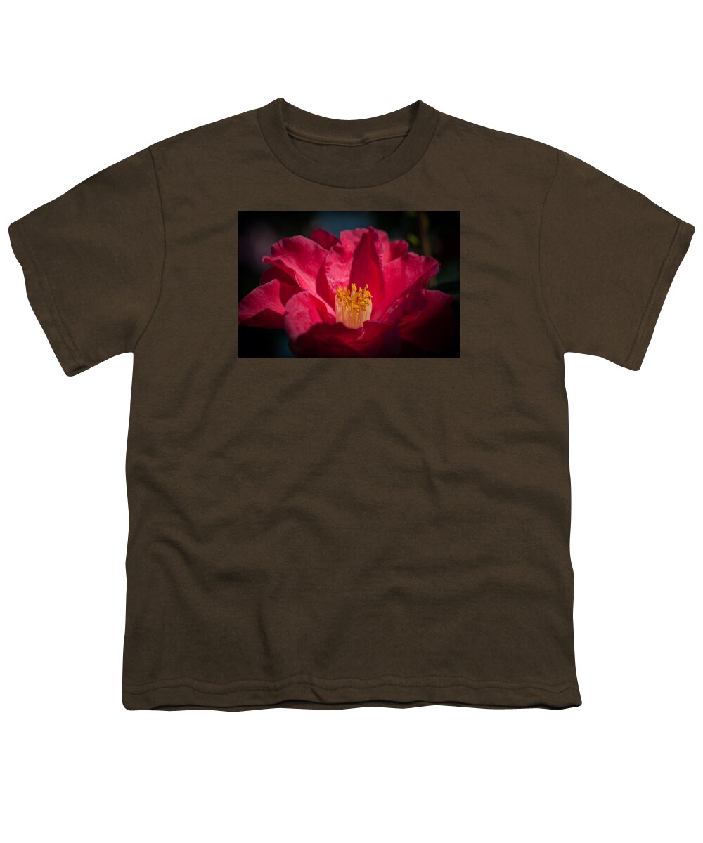 Flower Youth T-Shirt featuring the photograph Camellia Red by Catherine Lau