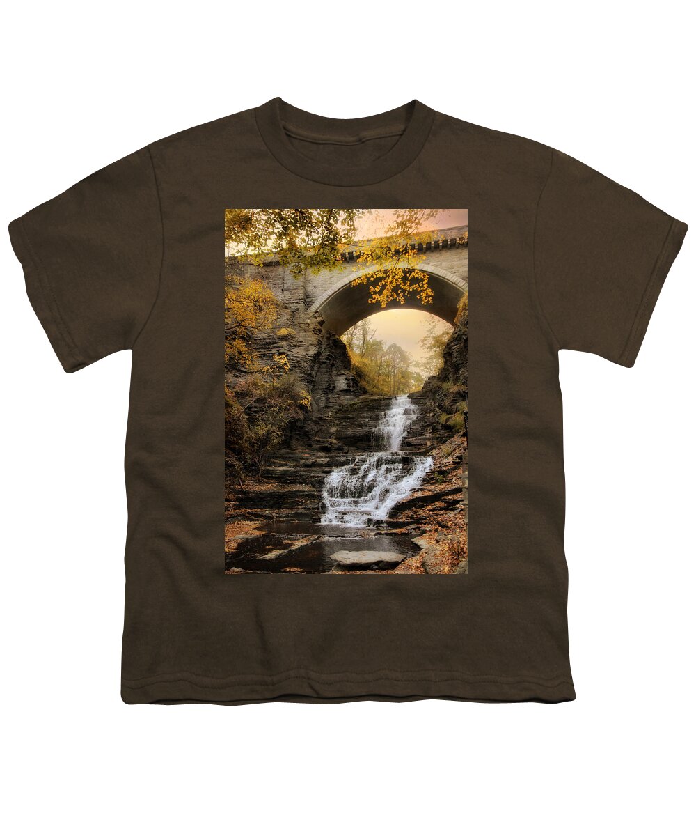 Cascadilla Falls Youth T-Shirt featuring the photograph Cascadilla Falls by Jessica Jenney