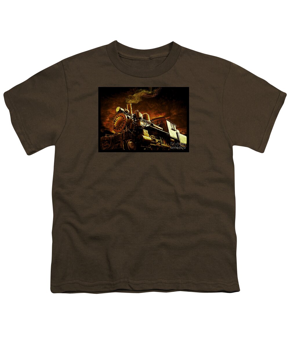 Train Youth T-Shirt featuring the photograph Casey Jones and the Cannonball Express by Edward Fielding