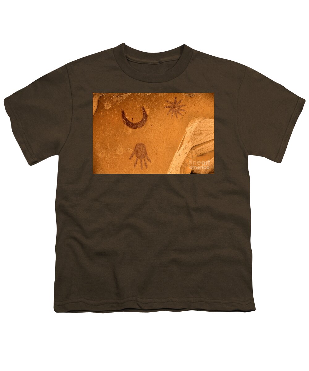 Chaco Youth T-Shirt featuring the photograph Chaco Supernova Petroglyph by Adam Jewell