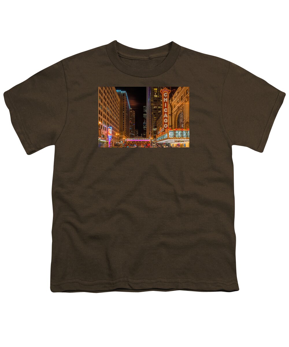 Chicago Youth T-Shirt featuring the photograph Chicago Nightscape by Izet Kapetanovic