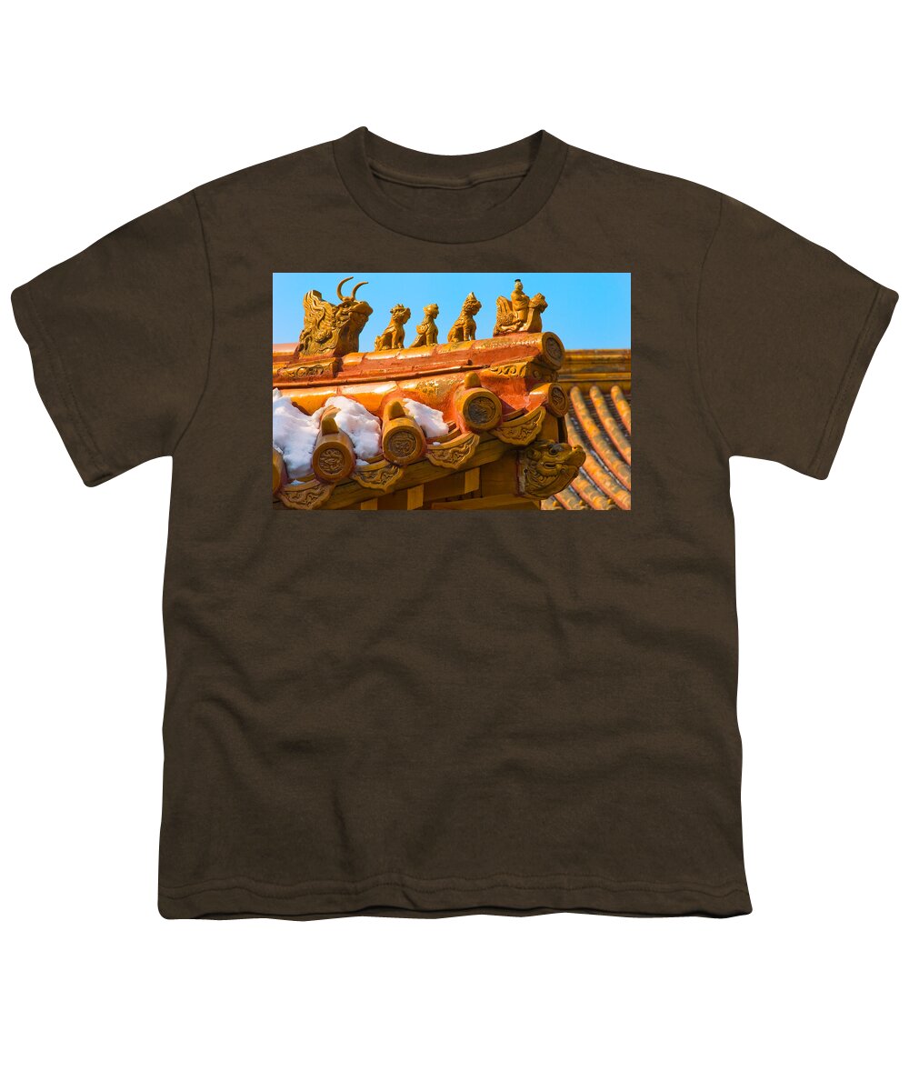 China Youth T-Shirt featuring the photograph China Forbidden City Roof Decoration by Sebastian Musial