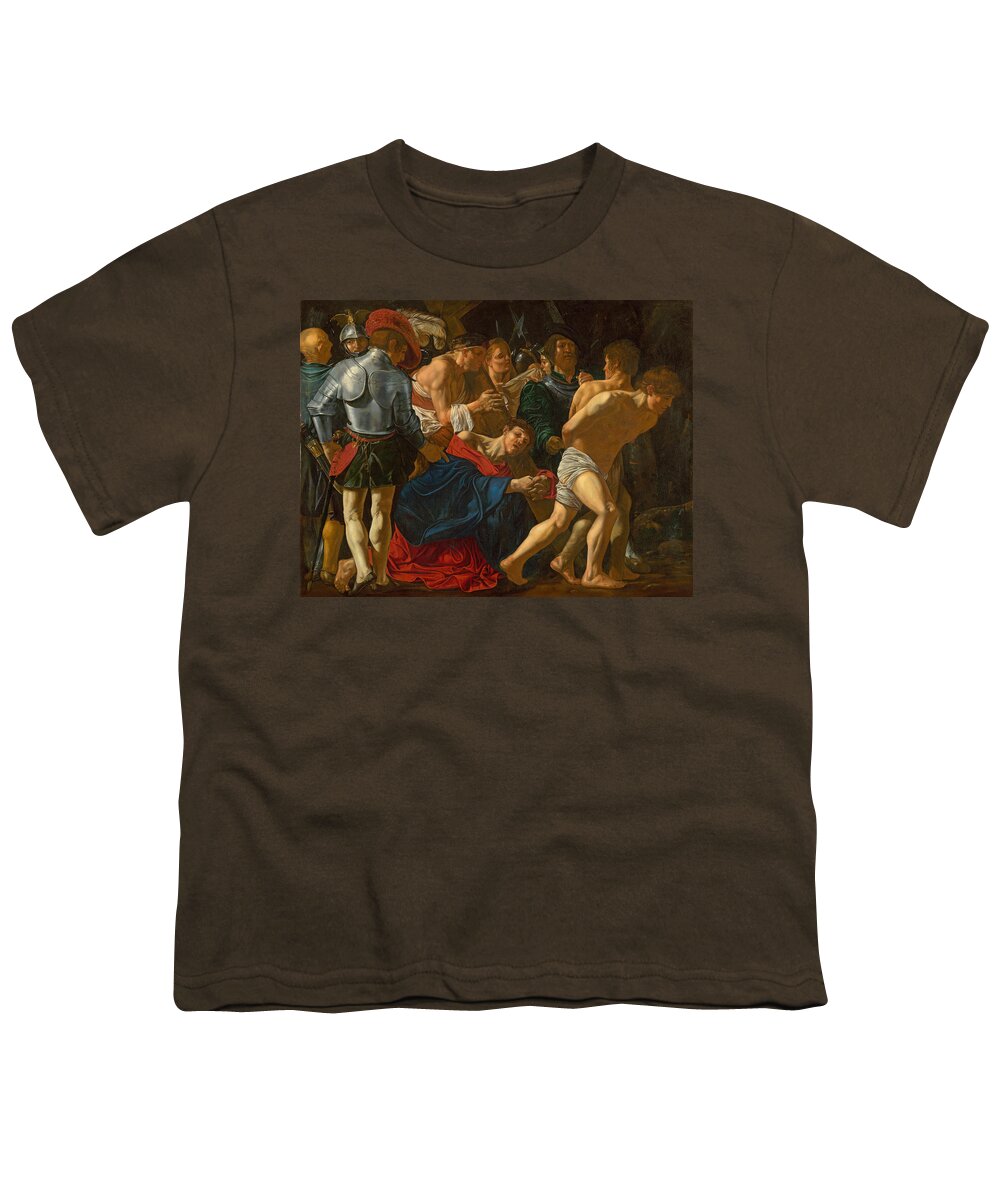 Cecco Del Caravaggio Youth T-Shirt featuring the painting Christ carrying the Cross by Cecco del Caravaggio
