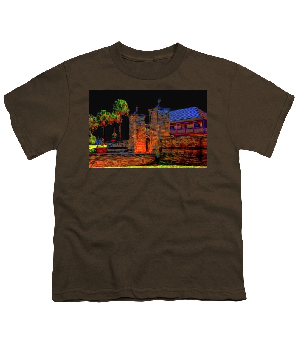 City Gates Youth T-Shirt featuring the photograph City Gates Historic Saint Augustine Florida by Gina O'Brien