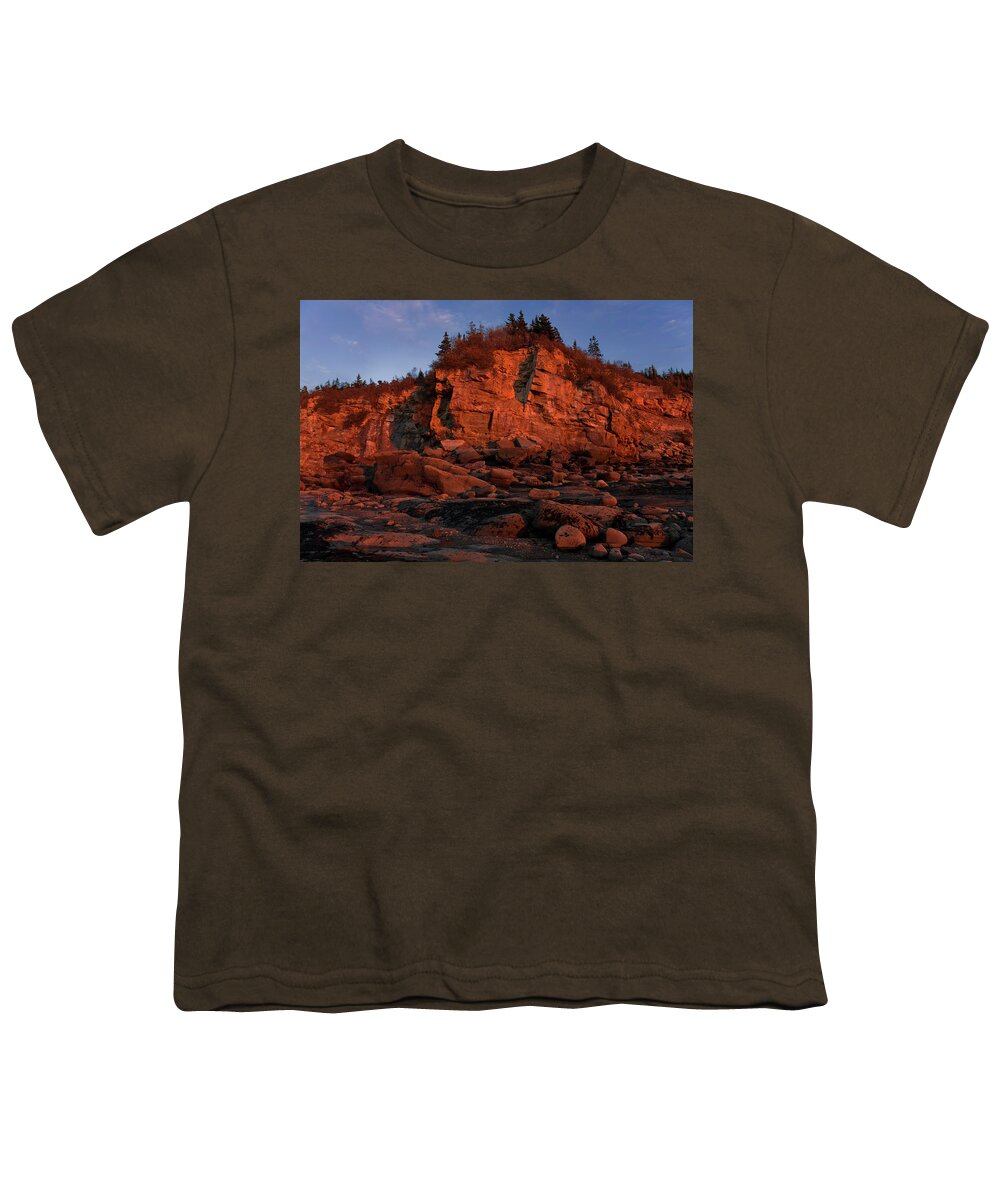 Raven Head Wilderness Youth T-Shirt featuring the photograph Coastline At Sundown #2 by Irwin Barrett