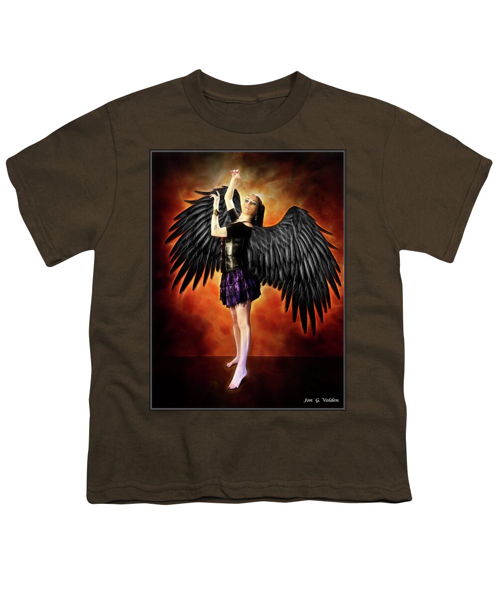Hawk Youth T-Shirt featuring the photograph Dance of the Hawk Girl by Jon Volden
