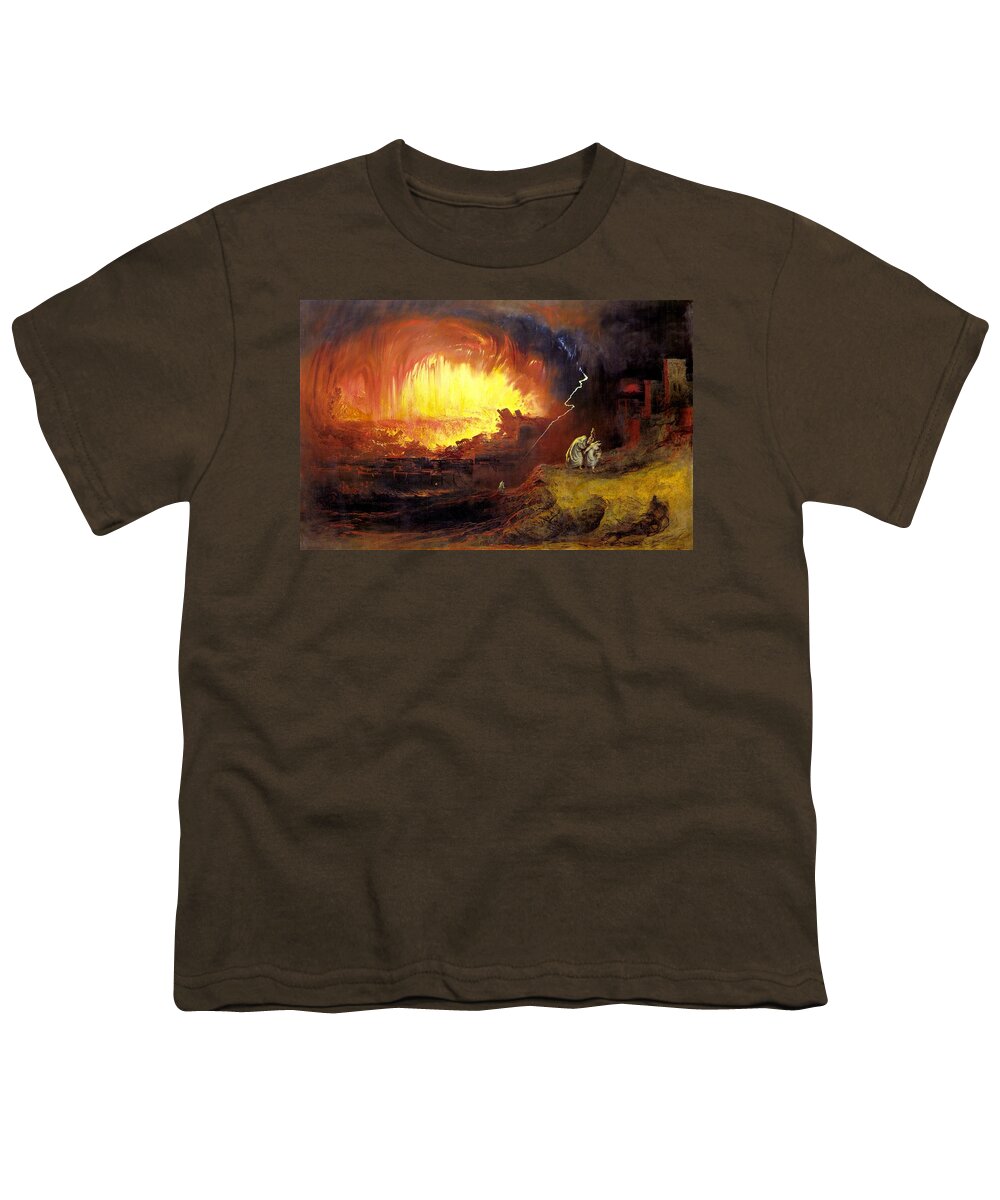Sodom Youth T-Shirt featuring the painting Destruction of Sodom and Gommorah by John Martin