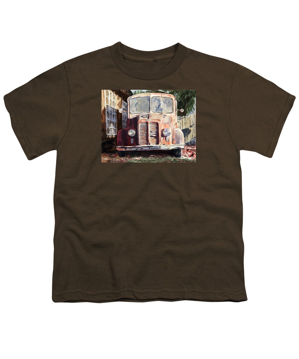 Divco Youth T-Shirt featuring the painting Divco Truck by Joey Agbayani