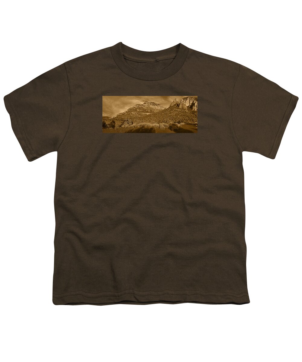 Dry Creek Vista Youth T-Shirt featuring the photograph Evening Shadows pano Tnt by Theo O'Connor