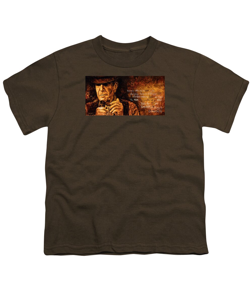 Leonard Cohen Youth T-Shirt featuring the painting Everybody Knows by Igor Postash
