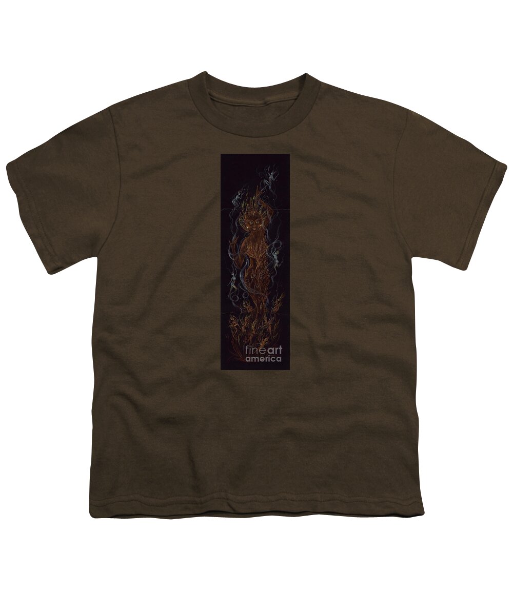 Fire Youth T-Shirt featuring the drawing Fire by Dawn Fairies