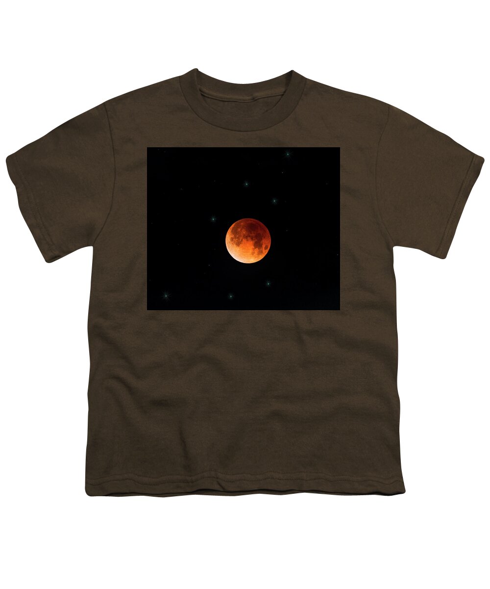 Blood Moon Youth T-Shirt featuring the photograph Blood Moon Eclipse 2018 by Saija Lehtonen