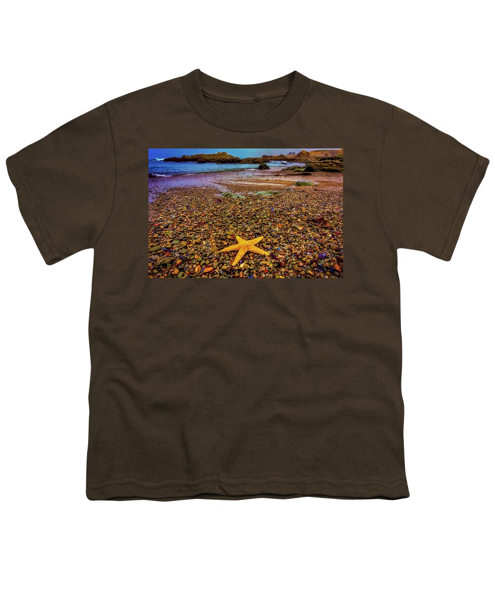 Starfish Youth T-Shirt featuring the photograph Glass Beach Starfish by Garry Gay