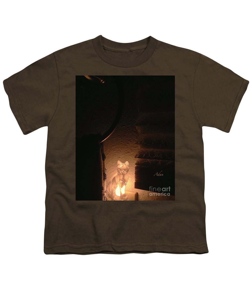 Cat Youth T-Shirt featuring the photograph Glimpses - Night Cat by Felipe Adan Lerma