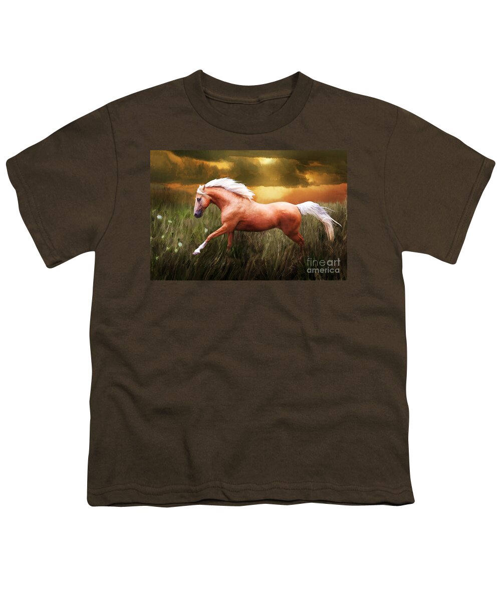 Palomino Youth T-Shirt featuring the photograph Golden Spirit by Melinda Hughes-Berland
