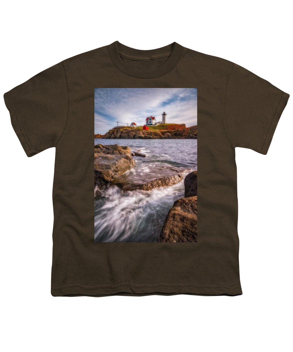 Nubble Lighthouse Youth T-Shirt featuring the photograph Good Morning Nubble by Darren White