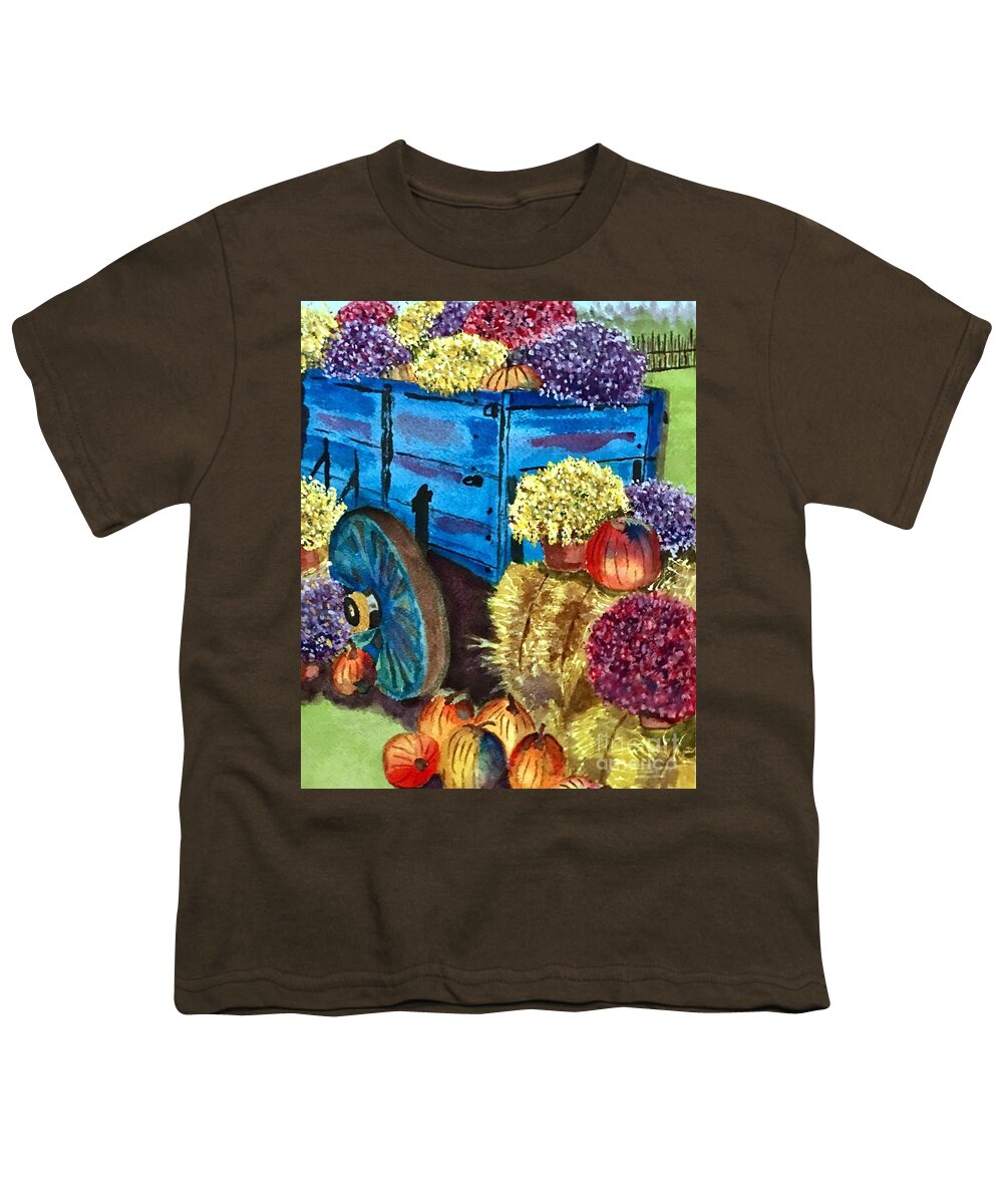 Greeting Card Youth T-Shirt featuring the painting Happy Fall Harvest by Sue Carmony