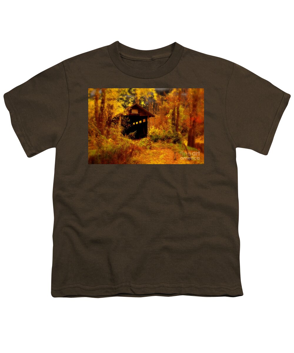 Halloween Youth T-Shirt featuring the digital art I Double Dog Dare Ya by Lois Bryan