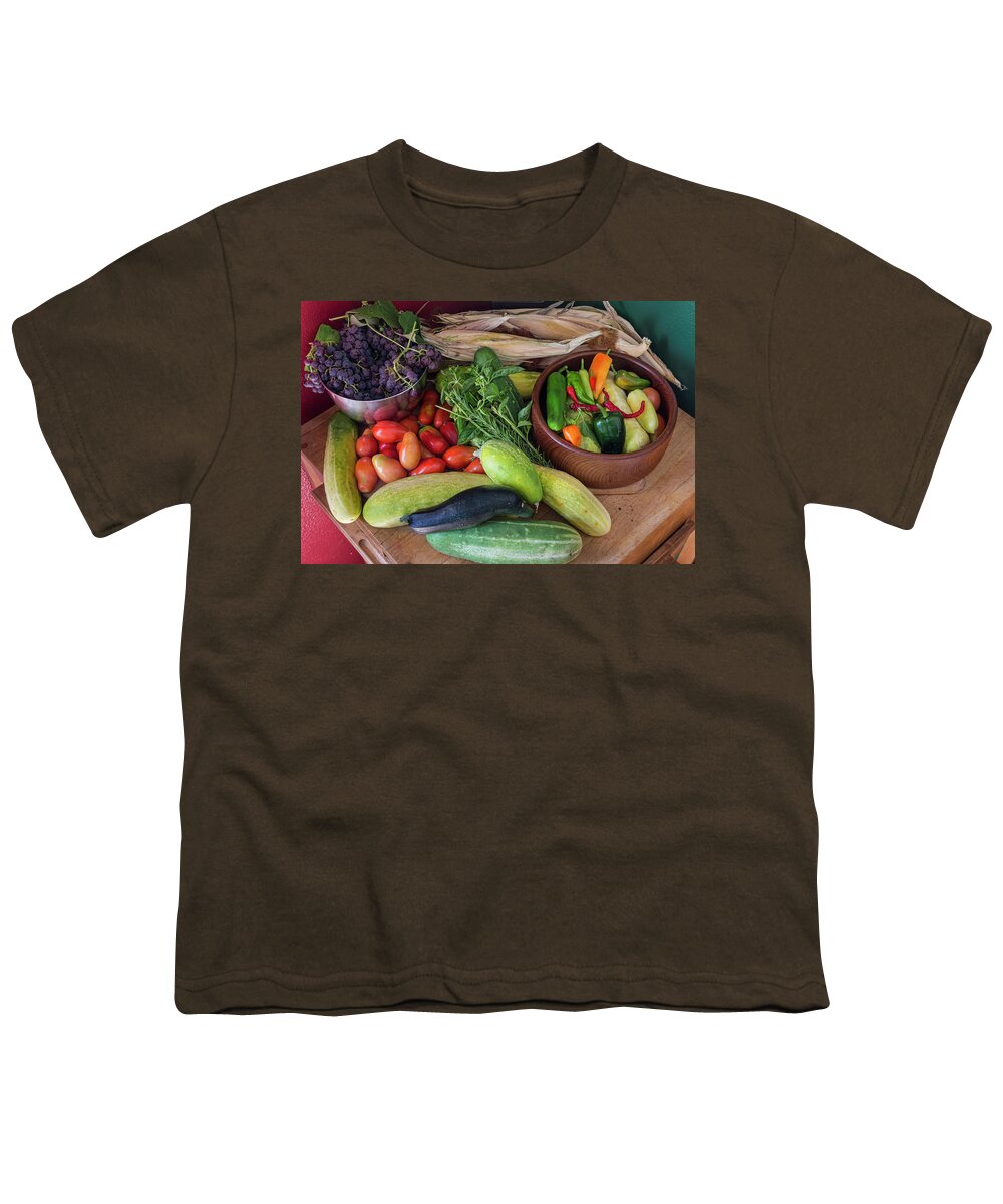 Cucumbers Youth T-Shirt featuring the photograph Italian Garden Harvest by James BO Insogna
