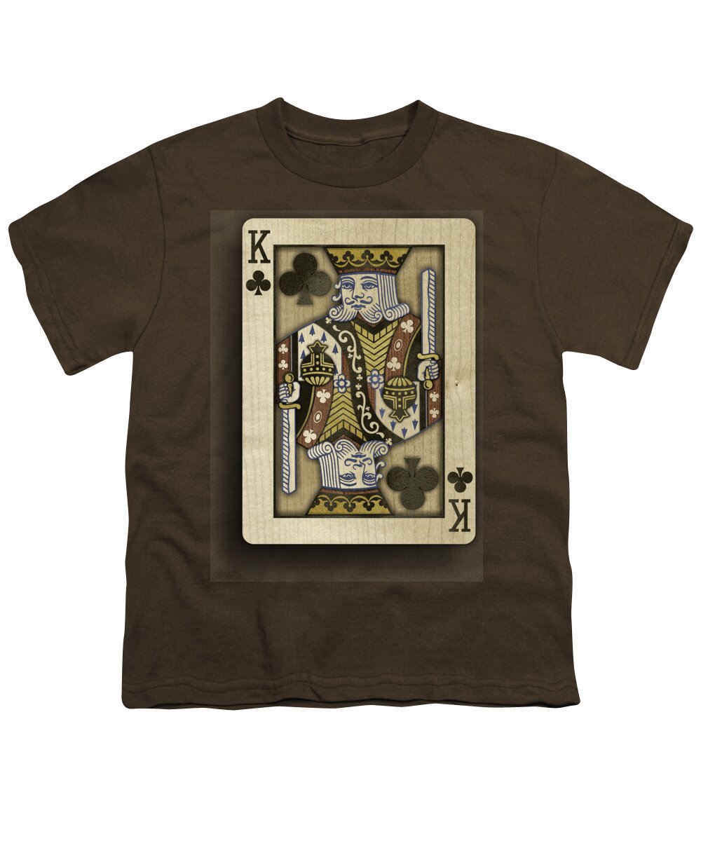 King Of Clubs Youth T-Shirt featuring the photograph King of Clubs in Wood by YoPedro