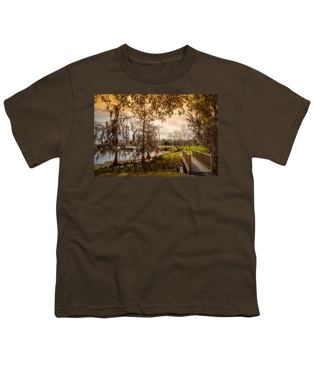 Water Youth T-Shirt featuring the photograph Lake Bridge by Leticia Latocki
