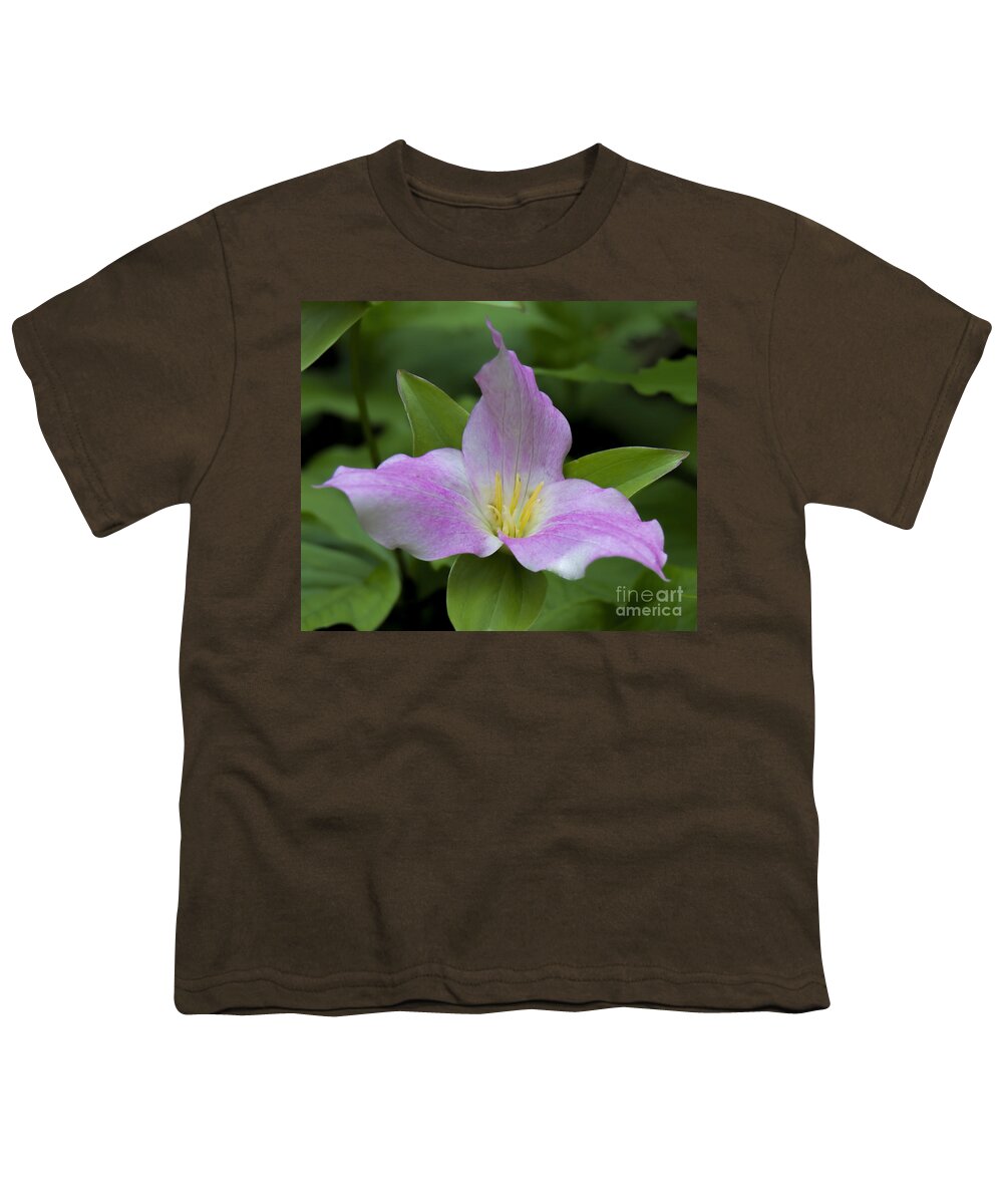 Large Flowered Trillium Youth T-Shirt featuring the photograph Large Flowered Trillium by Barbara Bowen