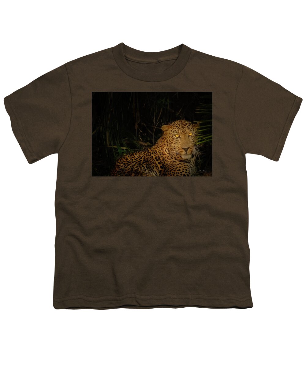 Africa Youth T-Shirt featuring the photograph Leopard Hiding by Tim Bryan