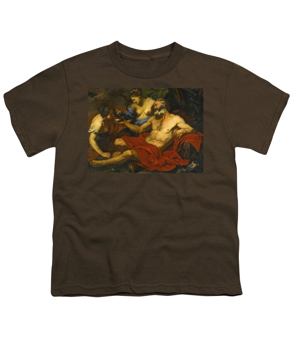 Giovanni Battista Langetti Youth T-Shirt featuring the painting Lot and his daughters by Giovanni Battista Langetti