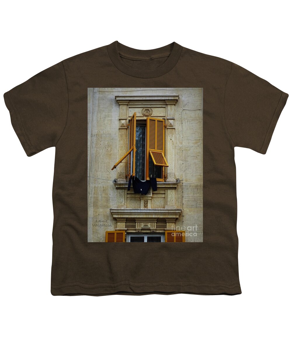 Italy Youth T-Shirt featuring the photograph Lovely Portofino Window by Lainie Wrightson