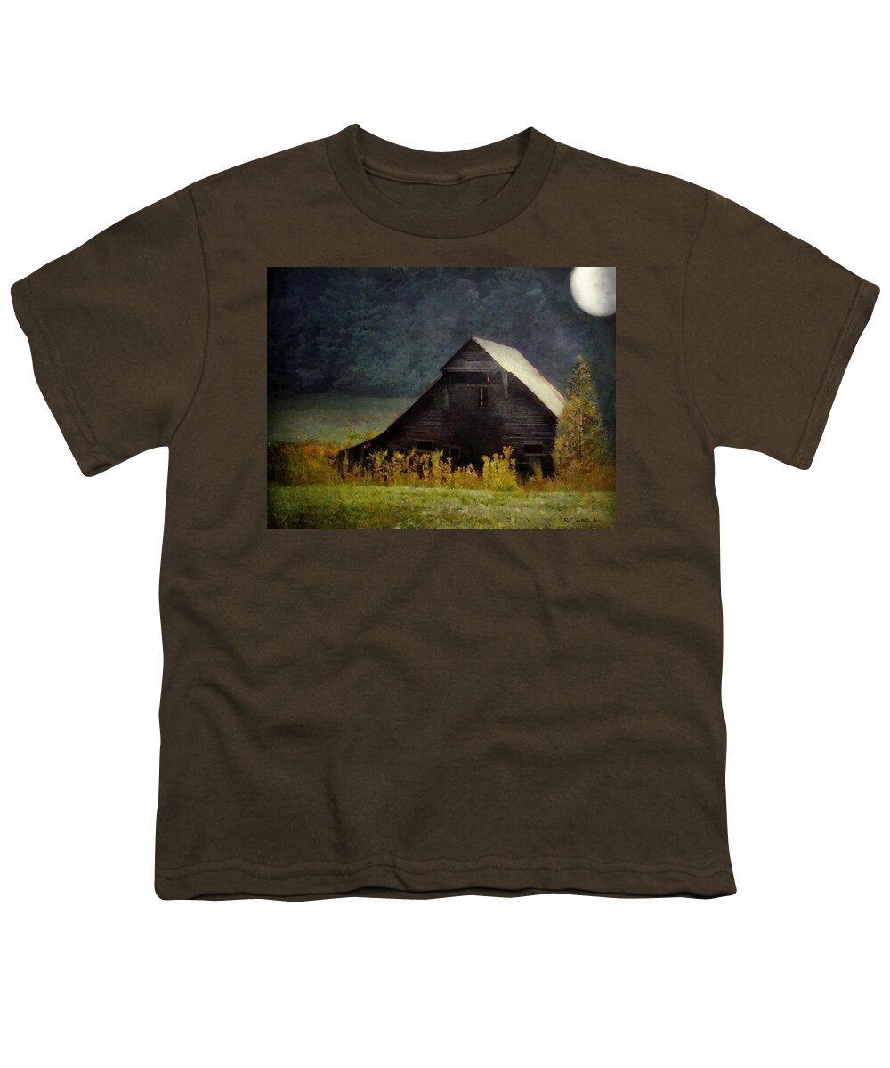 Landscape Youth T-Shirt featuring the painting Luminous Night in the Pinelands by RC DeWinter