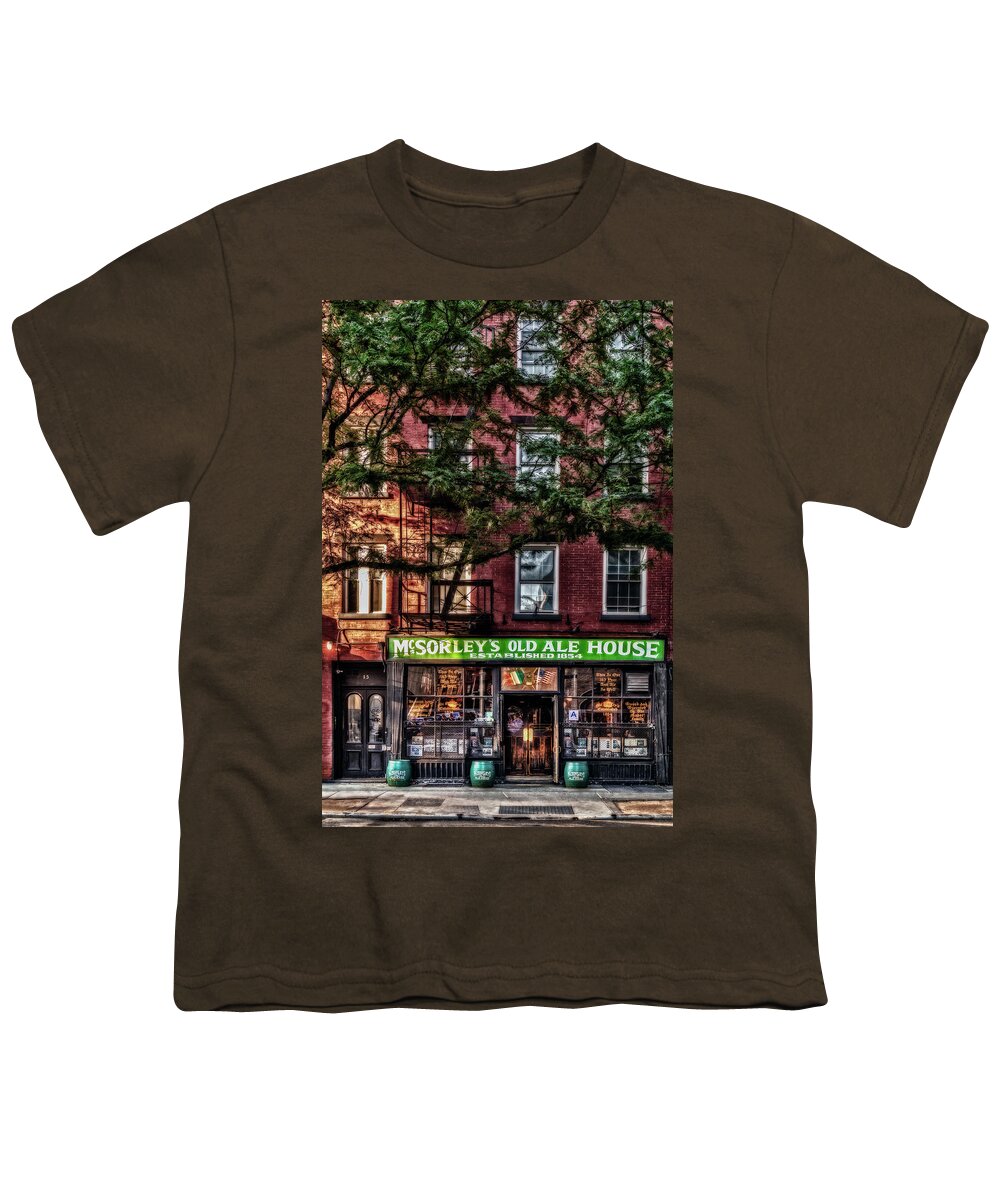 Mcsorley's Old Ale House Youth T-Shirt featuring the photograph McSorley's Old Ale House NYC by Susan Candelario