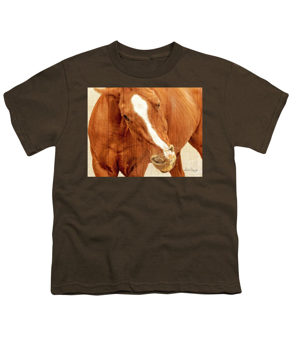 Horses Youth T-Shirt featuring the digital art Mischievous #2 of 2 by Walter Herrit
