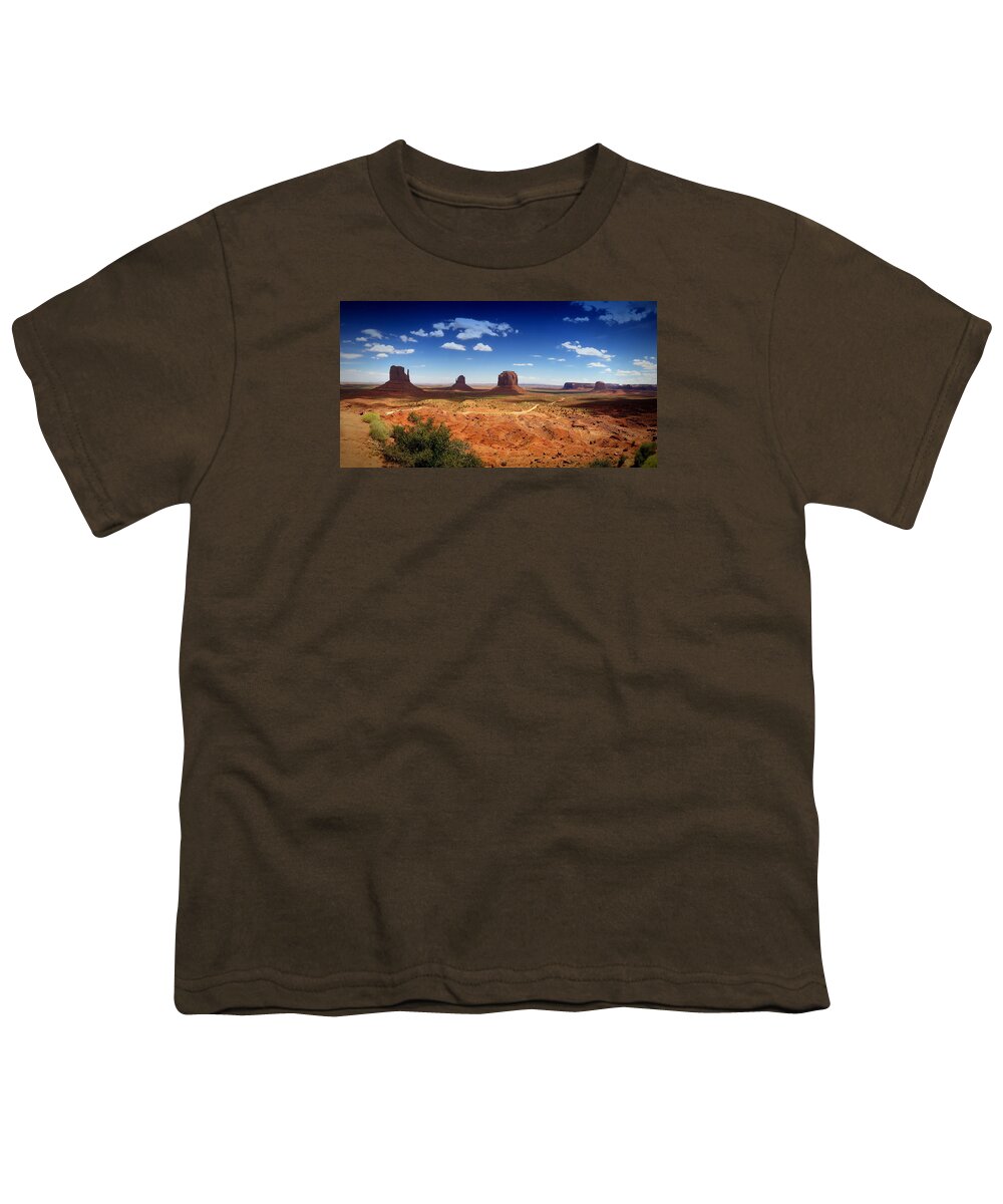 Monument Valley Youth T-Shirt featuring the photograph Monument Valley Utah by James Bethanis