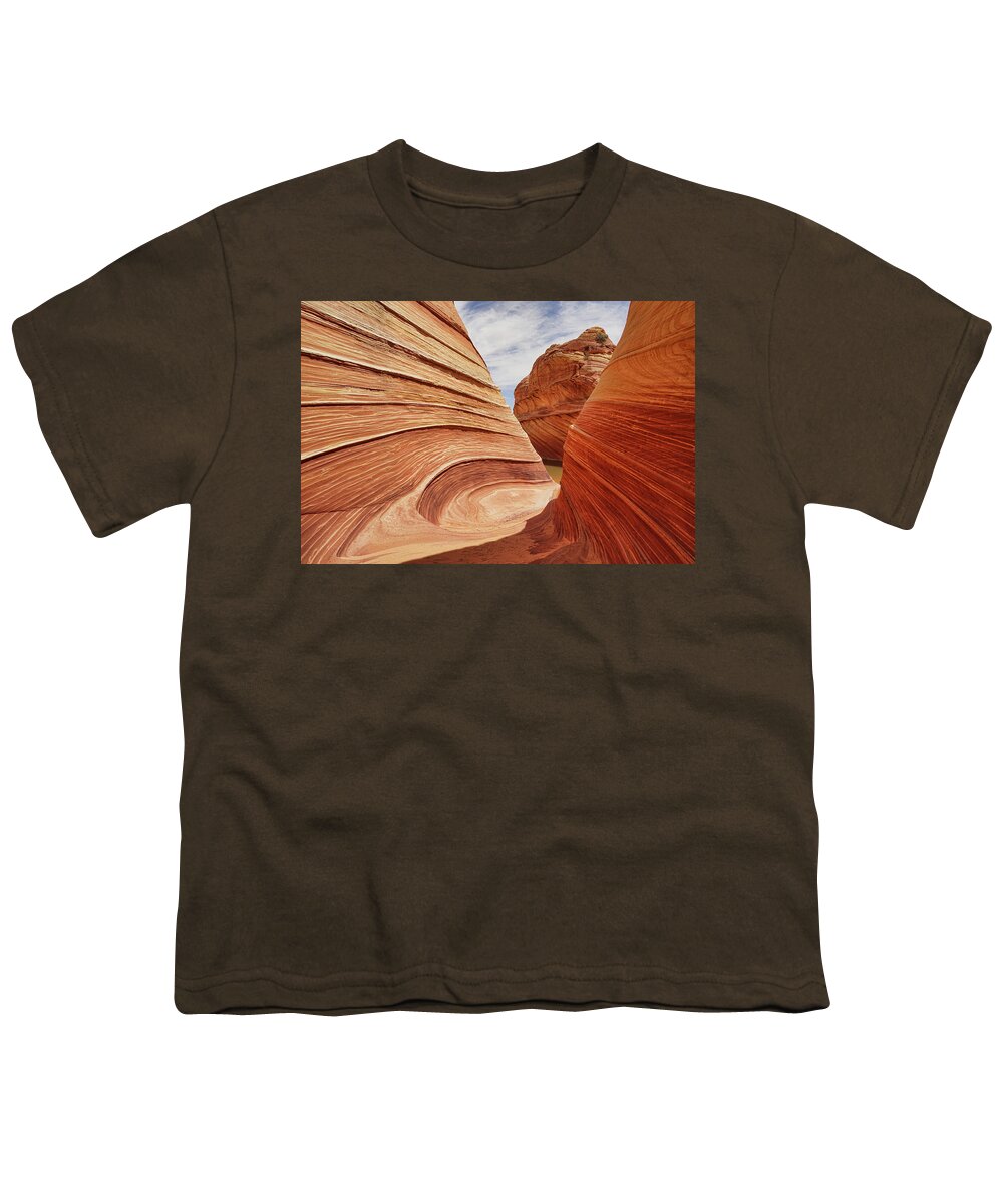 The Wave Youth T-Shirt featuring the photograph Nature's Canvas by Leda Robertson
