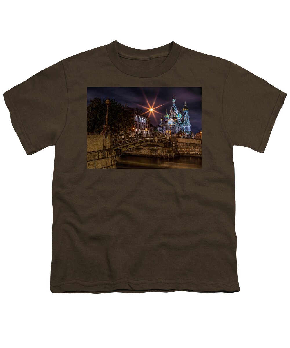 Peterburg Youth T-Shirt featuring the photograph Night walk at Sankt Petersburg by Jaroslaw Blaminsky