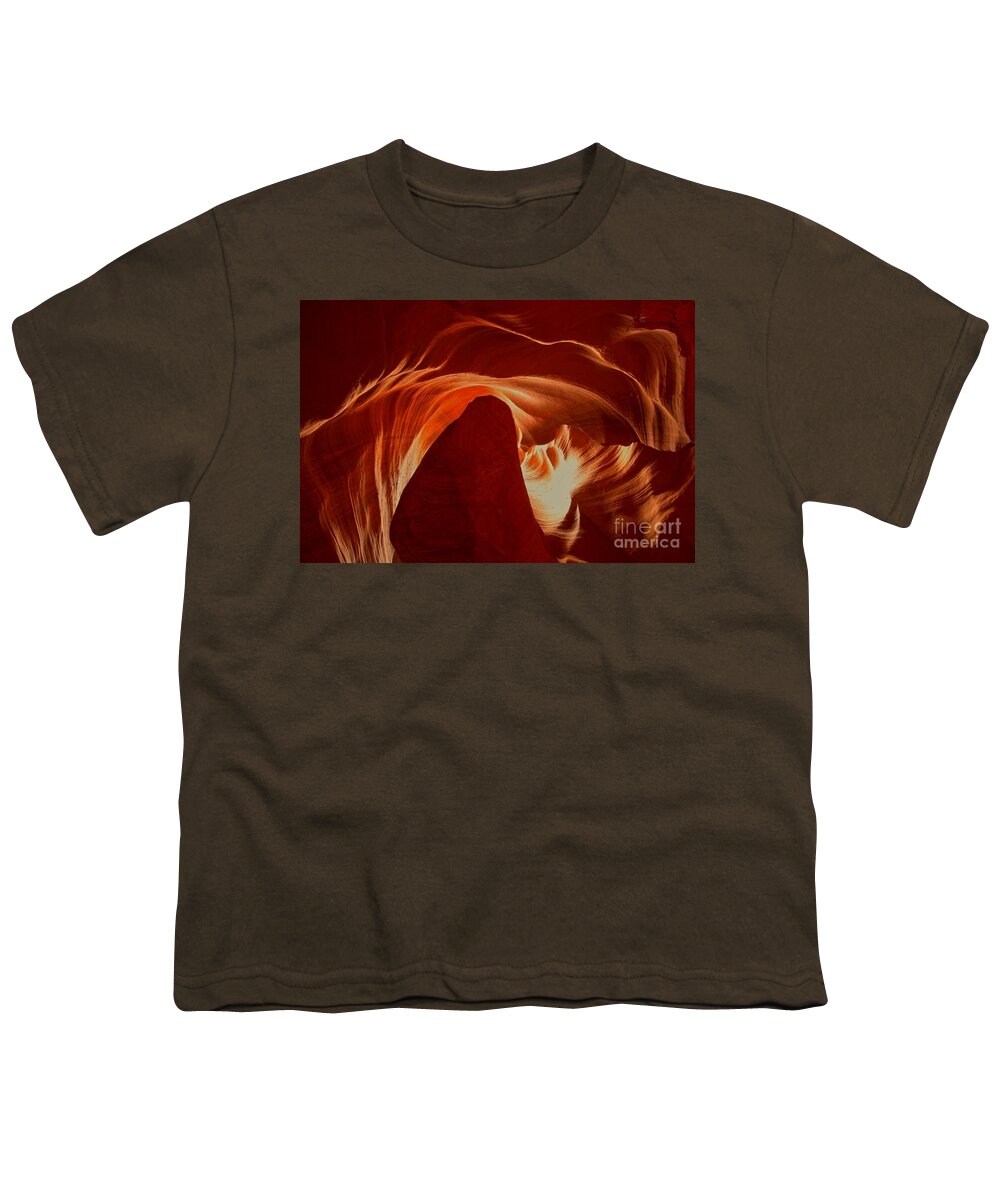 Upper Antelop Youth T-Shirt featuring the photograph Orange Abstract At Upper Antelope by Adam Jewell