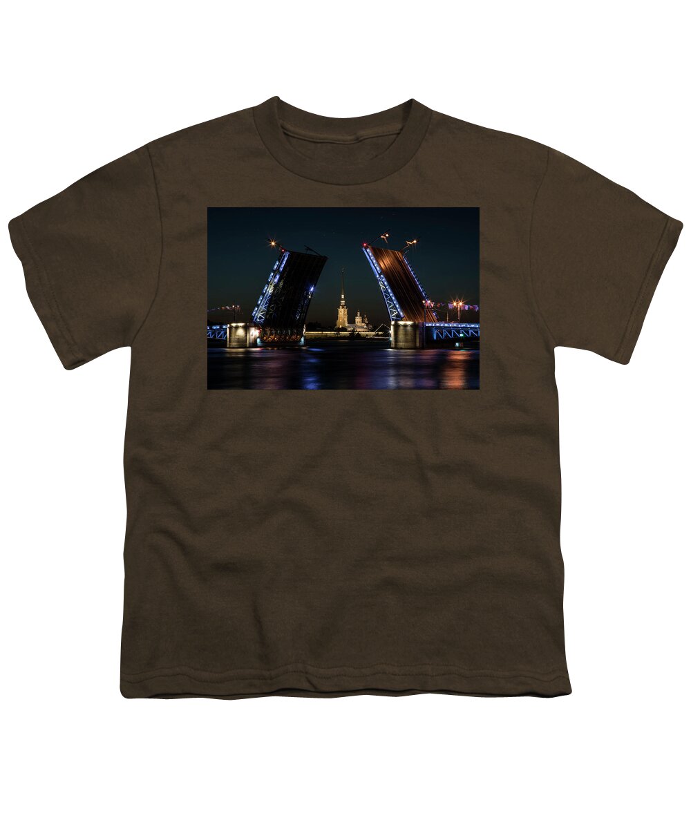 Saint Youth T-Shirt featuring the photograph Palace Bridge at night by Jaroslaw Blaminsky