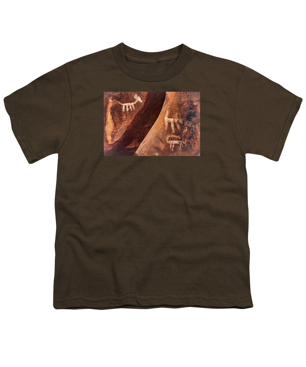 Archaic Youth T-Shirt featuring the photograph Palatki Pictographs9 Pnt by Theo O'Connor