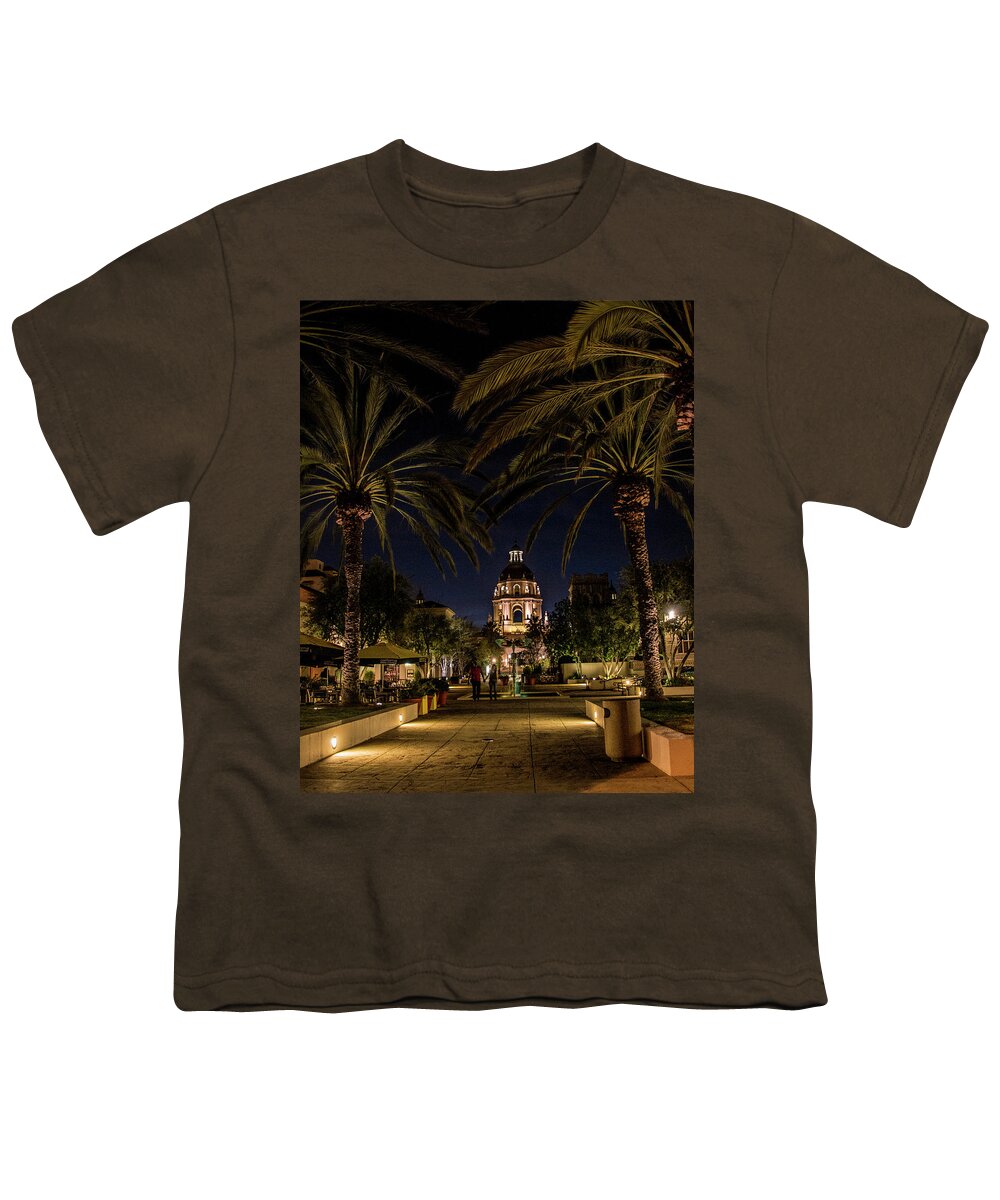 Pasadena Youth T-Shirt featuring the photograph Pasadena City Hall after Dark by Randall Nyhof