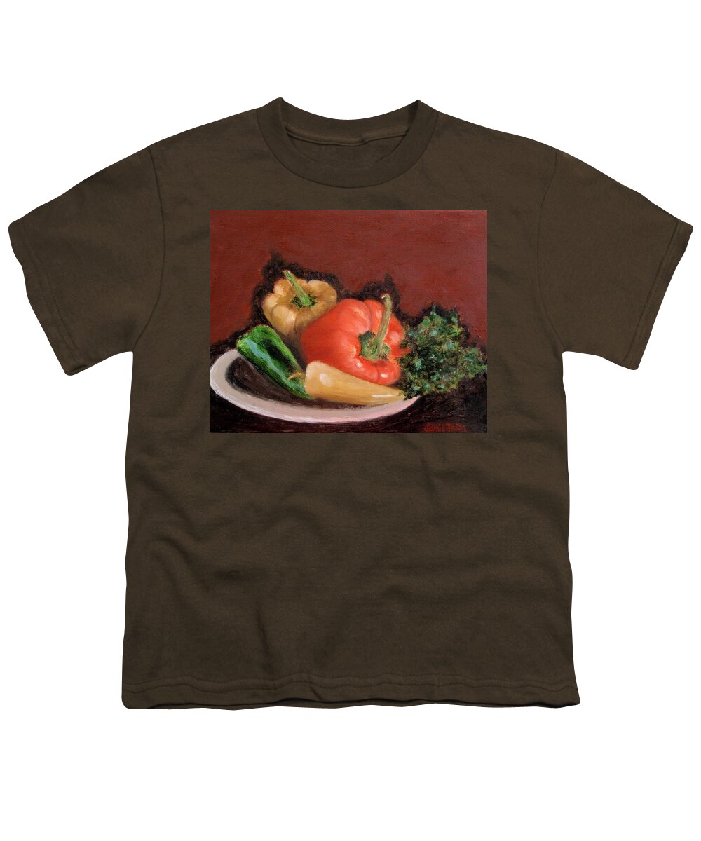 Peppers Youth T-Shirt featuring the painting Peppers and Parsley by Jamie Frier
