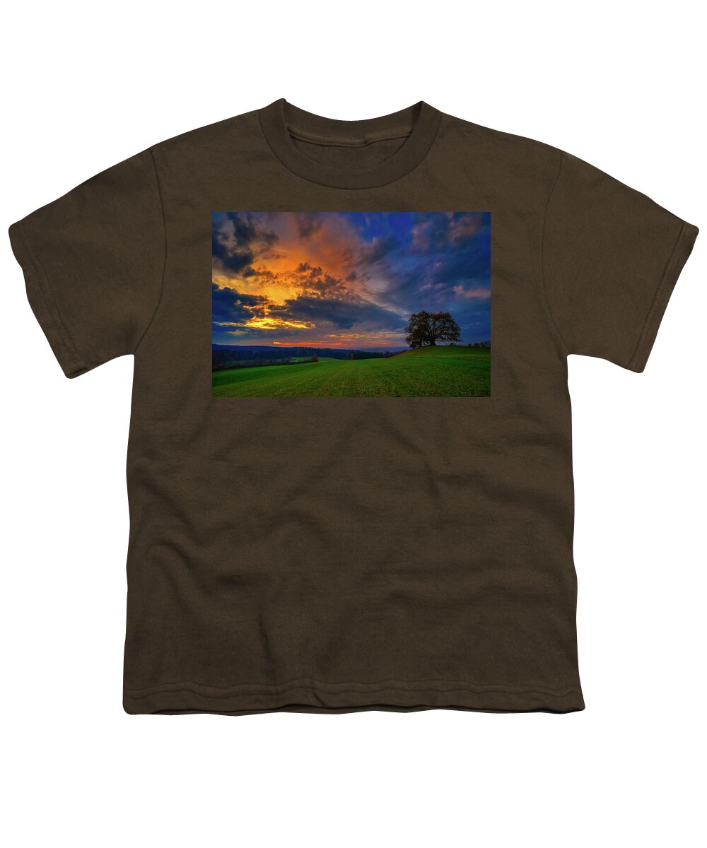 Sunset Youth T-Shirt featuring the photograph Picturesque Rural Sunset by Mountain Dreams