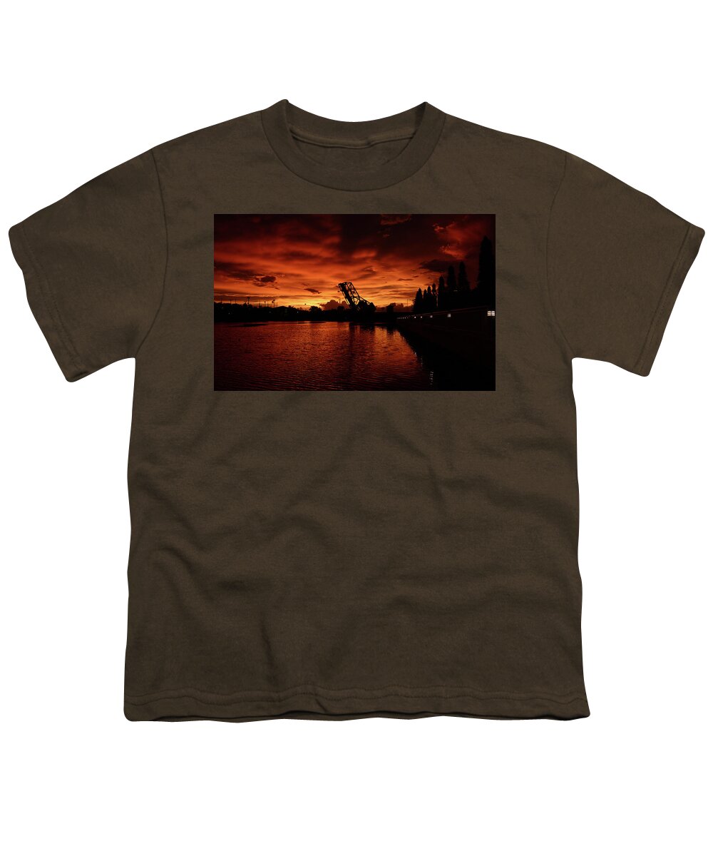Hillsborough River Florida Youth T-Shirt featuring the photograph Rare night on the Hillsborough by David Lee Thompson