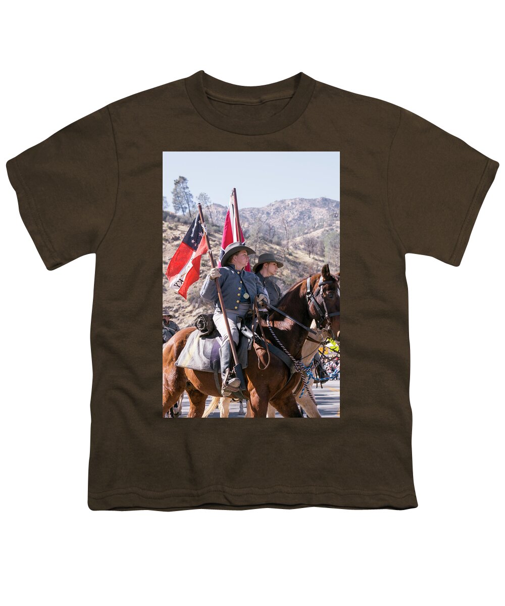 American Civil War Youth T-Shirt featuring the photograph Rebal Flag 2 by John Swartz