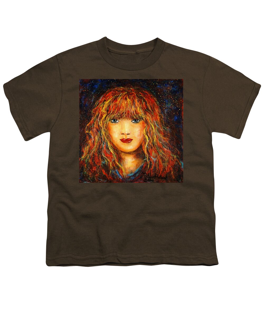 Girl Youth T-Shirt featuring the painting Red Flame by Natalie Holland