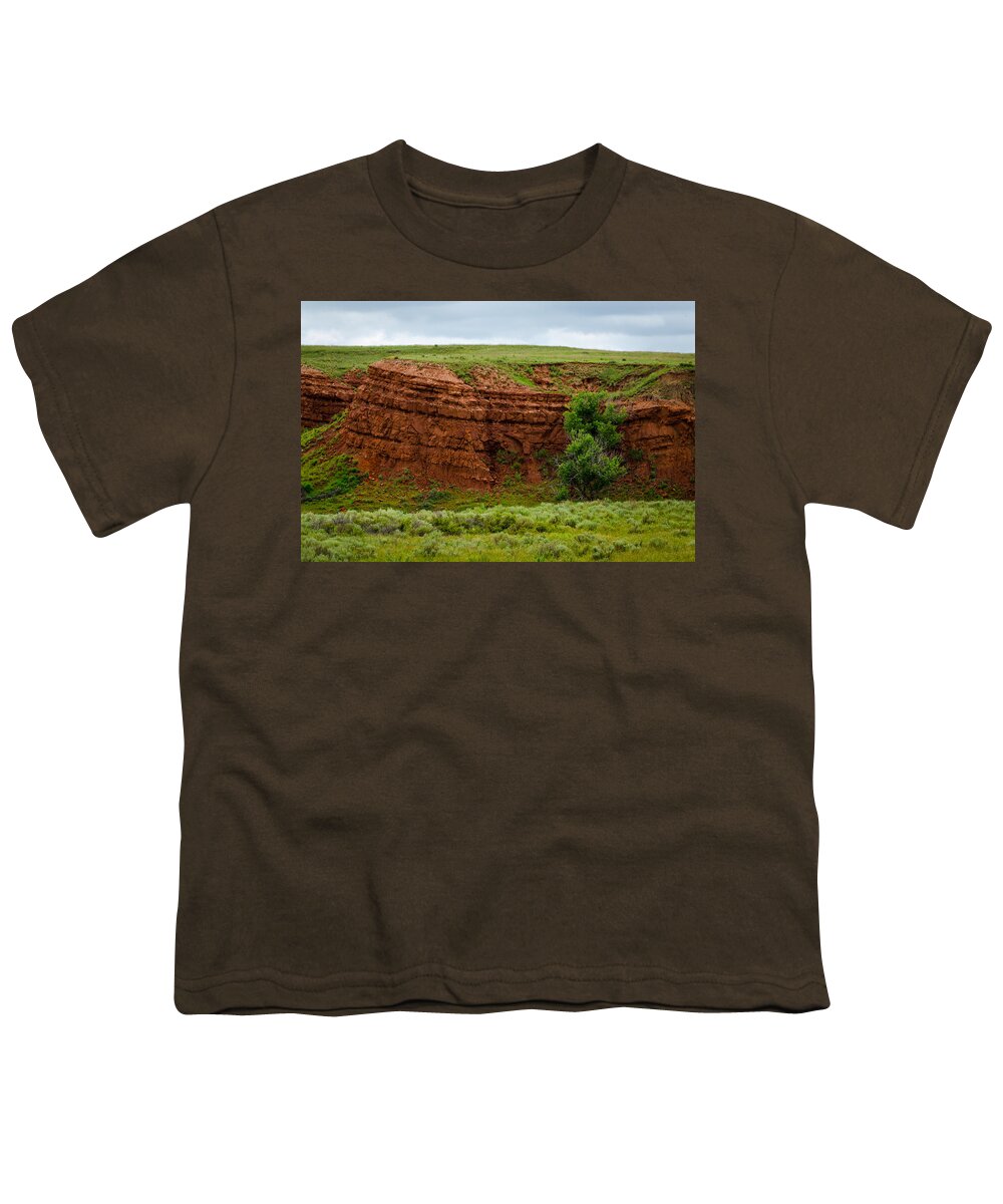 Landscape Youth T-Shirt featuring the photograph Red Hills Bluff by Jeff Phillippi