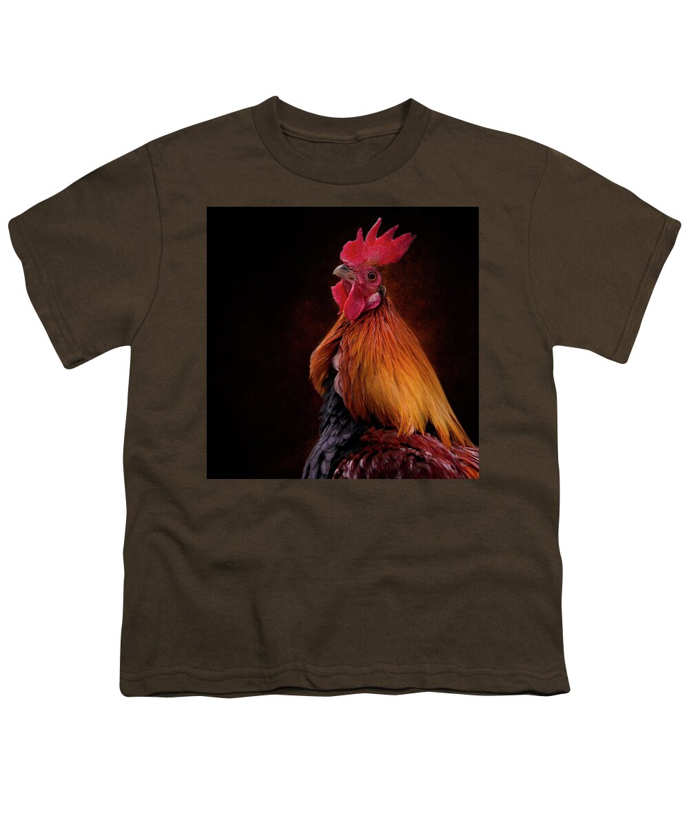 Red Jungle Fowl Youth T-Shirt featuring the photograph Red Jungle Fowl Rooster by Diana Andersen