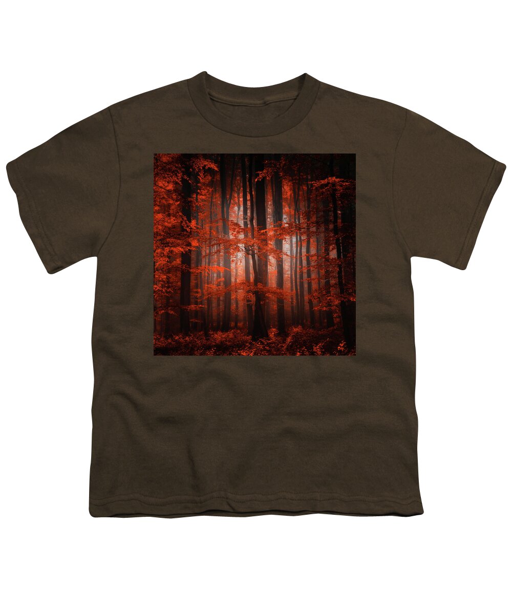 Forest Youth T-Shirt featuring the photograph Red Parallel Universe by Philippe Sainte-Laudy