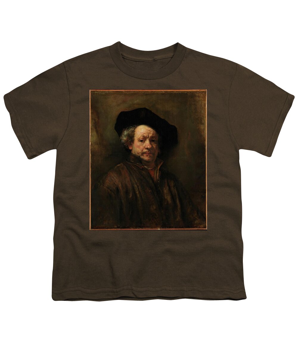 Rembrandt Van Rijn Youth T-Shirt featuring the painting Rembrandt Self Portrait by Rembrandt van Rijn