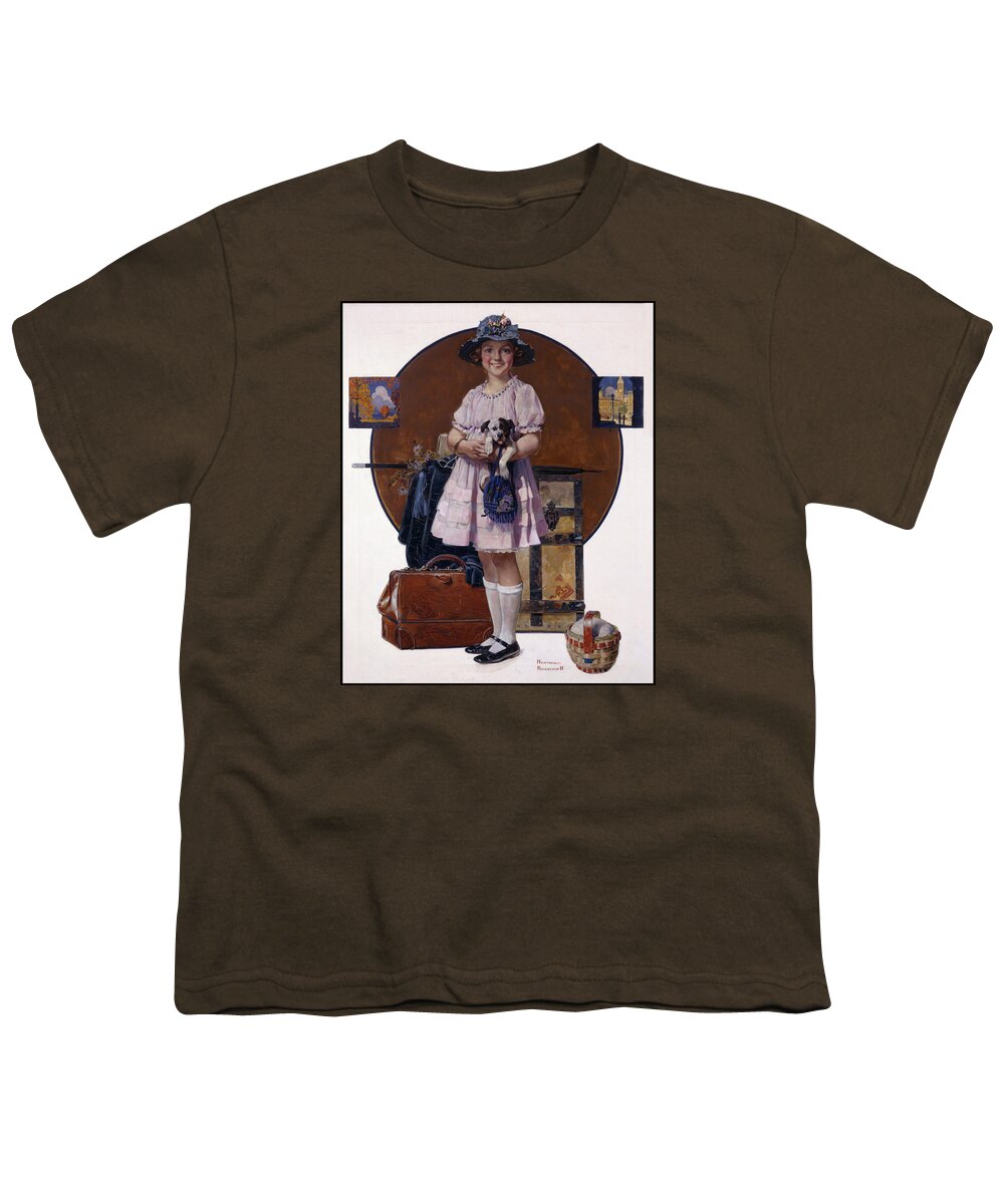 Returning From Summer Vacation Youth T-Shirt featuring the painting Returning From Summer Vacation by Norman Rockwell