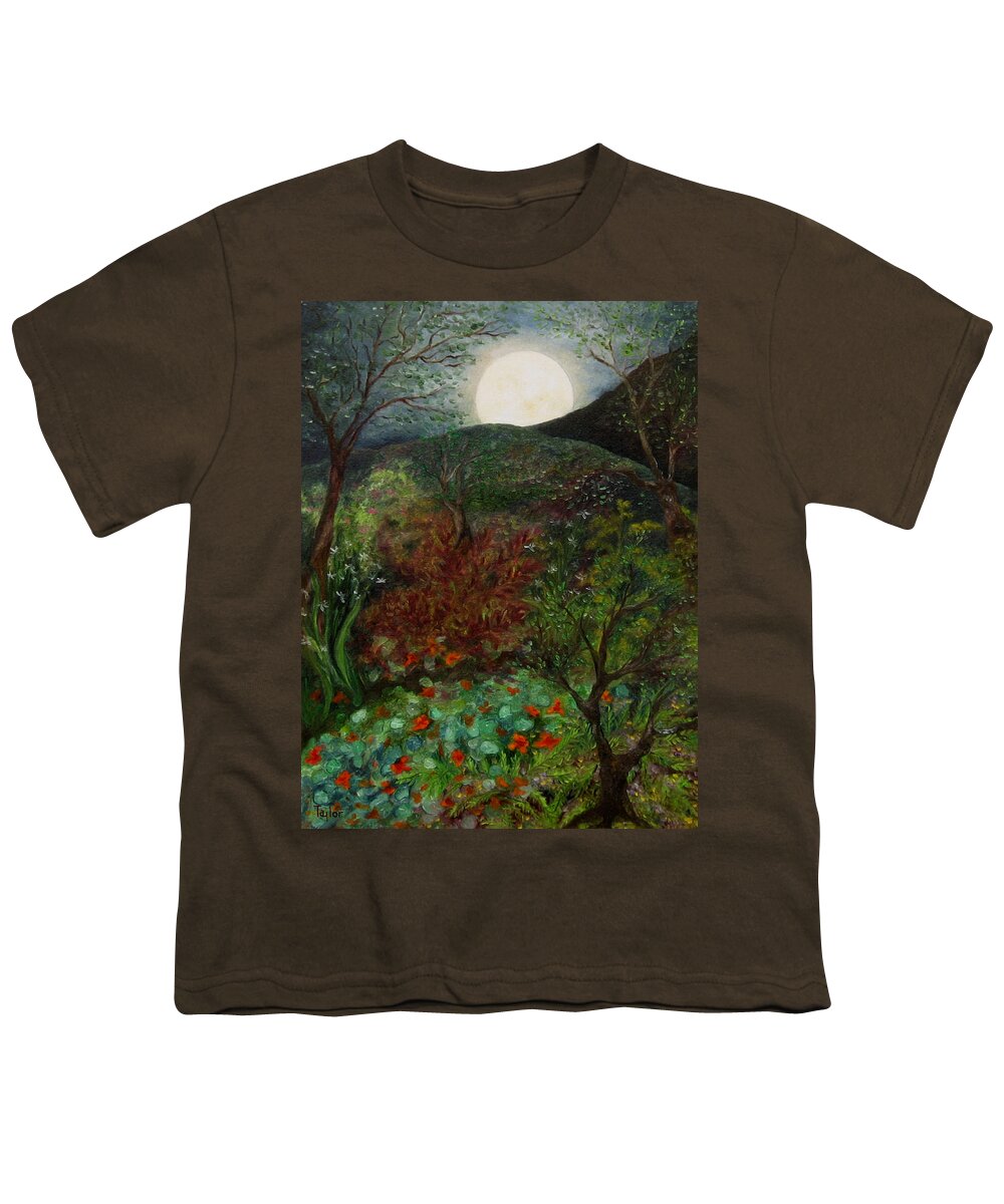 Forest Youth T-Shirt featuring the painting Rose Moon by FT McKinstry